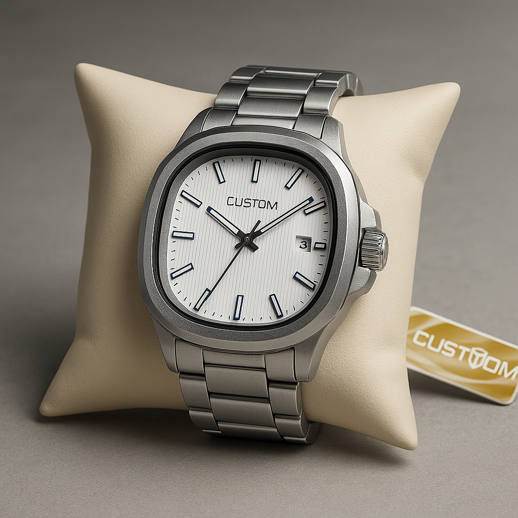 Fu$ion-| SteelEdge Minimalist Watch – Brushed Titanium Finish