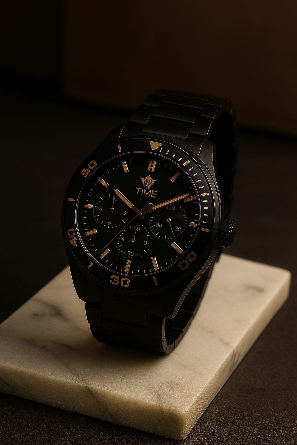TIME Bold Series – Midnight Black Edition | Premium Chronograph Watch for Men