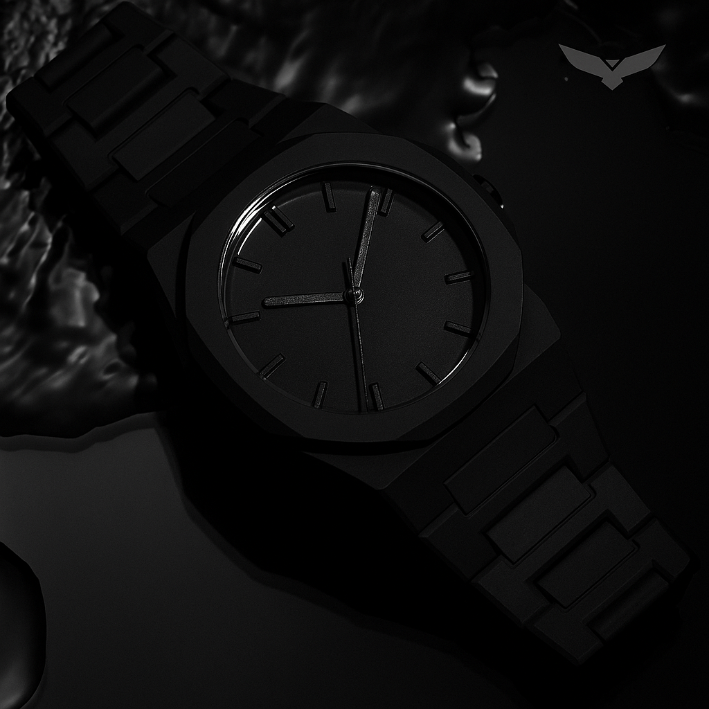 Fusion Luxury™ PolyCarbon Matte Black Watch | Ultra-Light & Durable