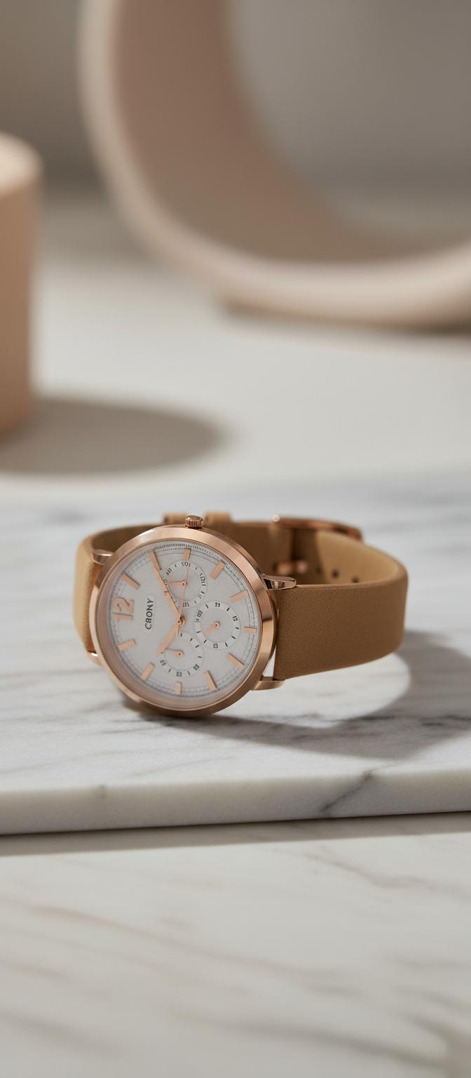 FU$ION | CRONY Full Chronograph Watch with Velvet Strap