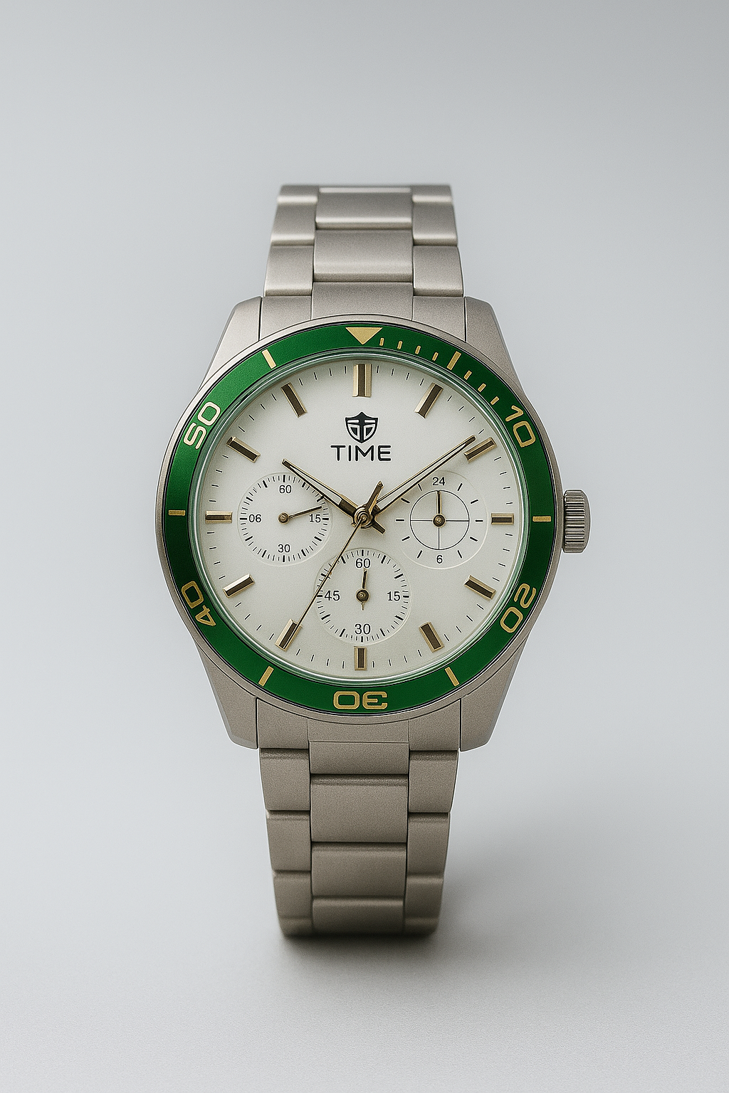 Fusion Luxury Time Bold Chronograph – Green Bezel Edition