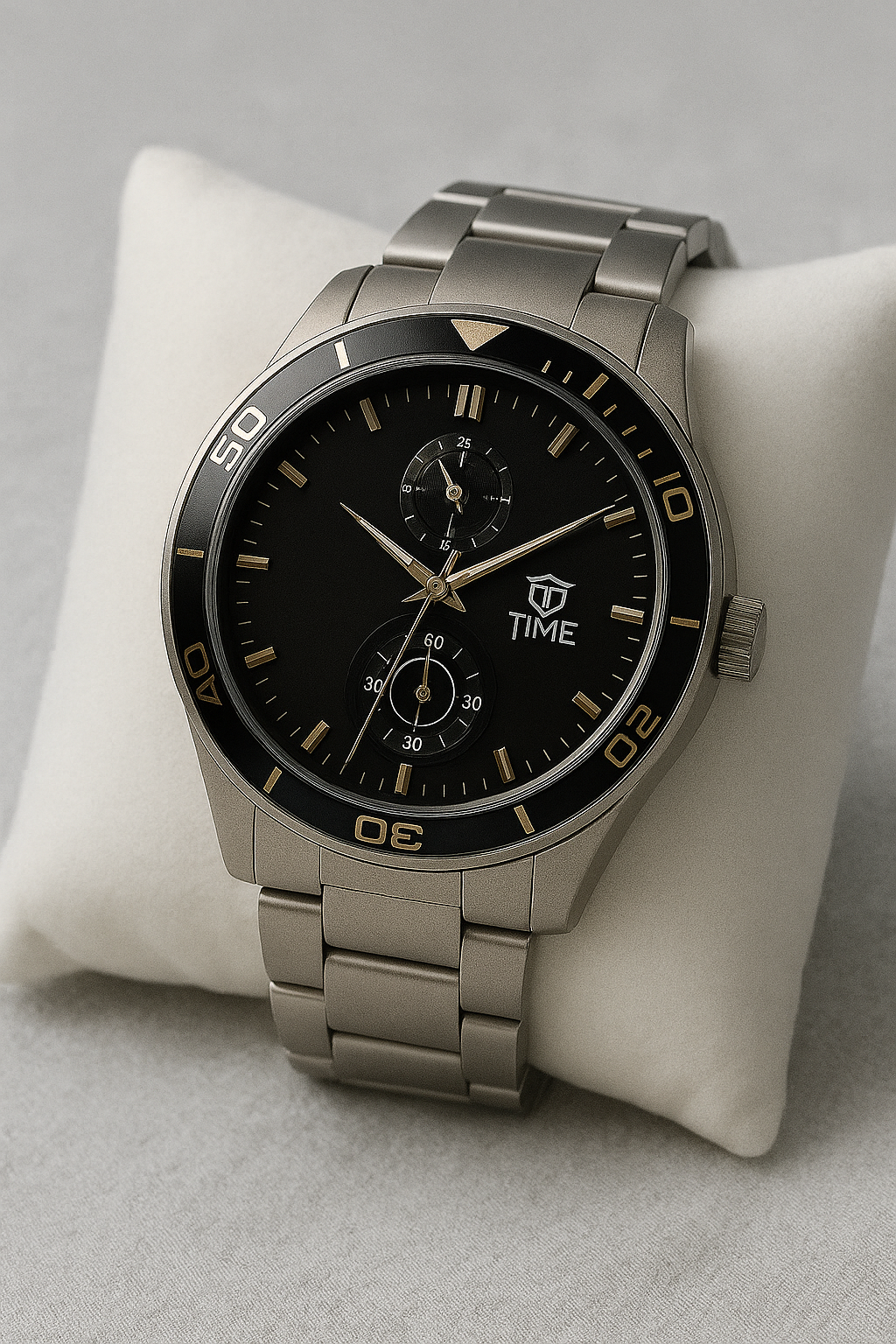 Fusion ShadowX Time Bold Black Dial Chronograph Watch – Gunmetal Edition