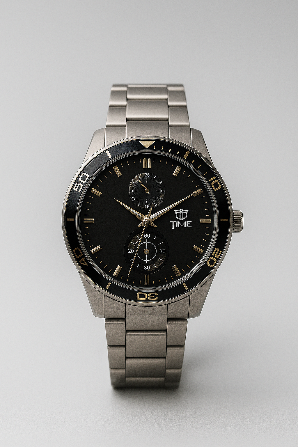 Fusion ShadowX Time Bold Black Dial Chronograph Watch – Gunmetal Edition