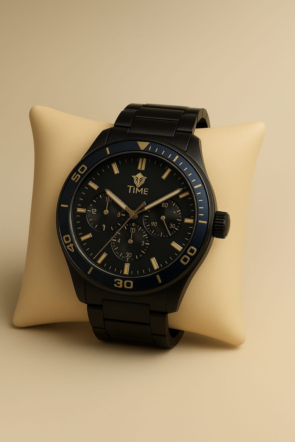 TIME Bold Series – Midnight Black Edition | Premium Chronograph Watch for Men